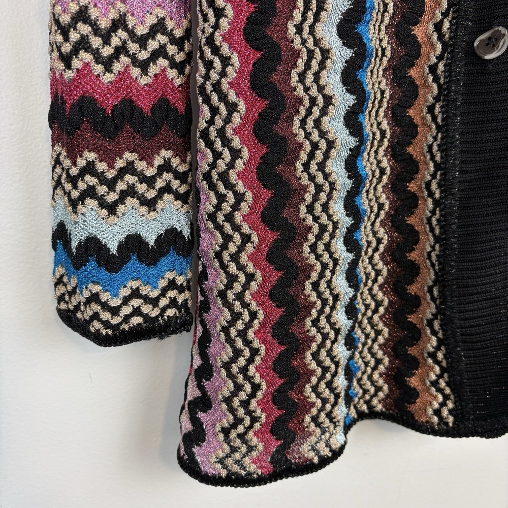 Vintage Missoni Cardigan Sweater Women's Zig Zag Italy Made 90s Read - Picture 6 of 10